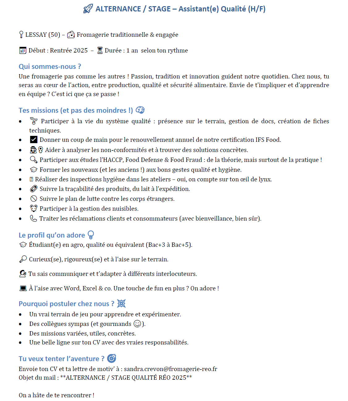capture offre d'alternance qualité