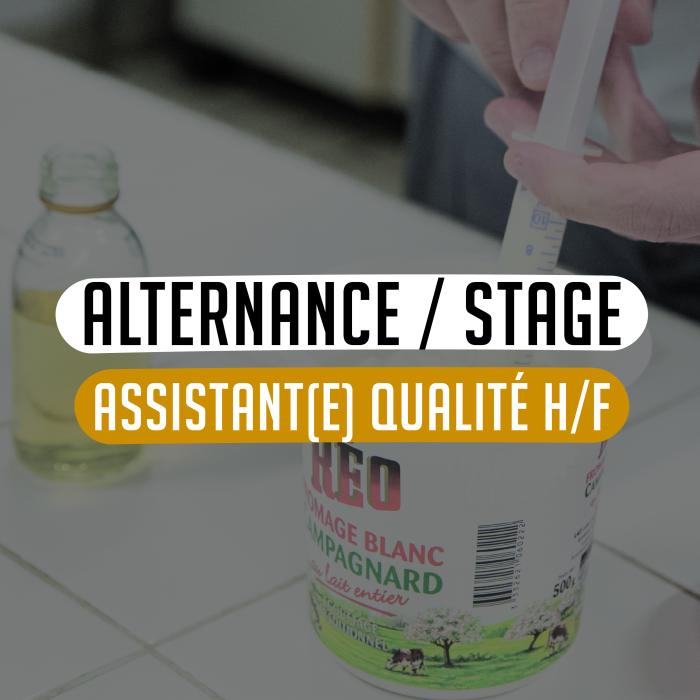 Réo recrute assistant qualité fromagerie lessay offre d'emploi agro alimentaire alternance étude stage 