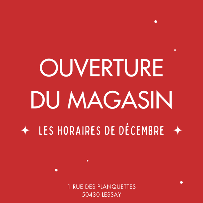 horaires décembre 2026 magasin réo lessay