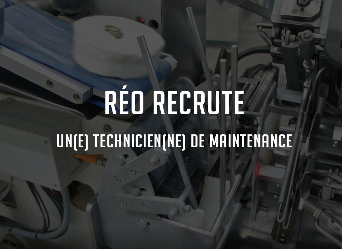 Réo recrute un technicien de maintenance