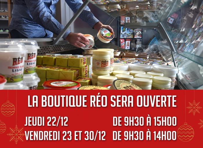 Boutique Réo fromagerie Lessay horaires fêtes noël 2022 
