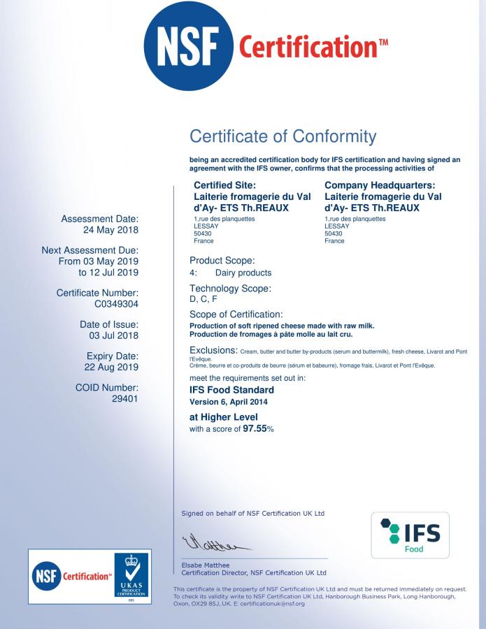 Certificat IFS