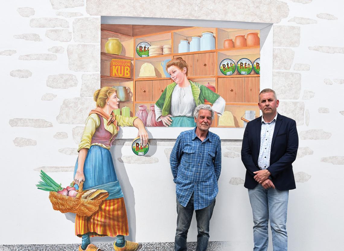 Visiter Fromagerie Réo Fresques murs artiste Bruno Dufour-Coppolani - David Aubrée directeur - Lessay Saint-Lo Manche Normandie